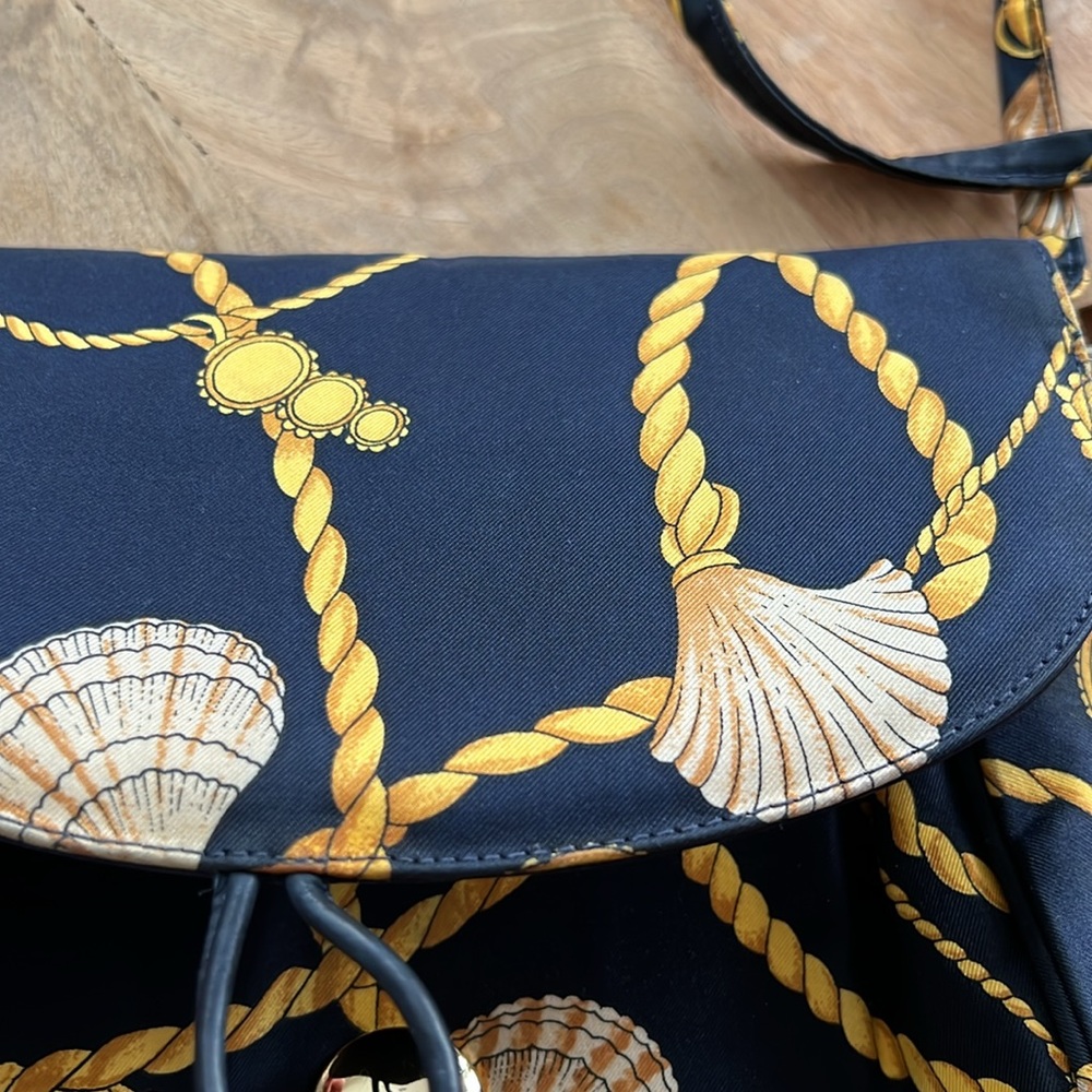 Stuart Weitzman Navy and Gold Crossbody Bag - Picture 10 of 11
